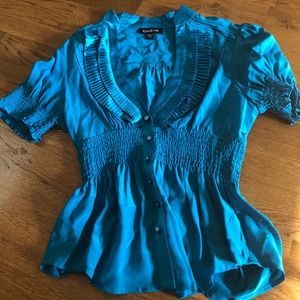 Women’s Bebe Blue Button Blouse Size Small